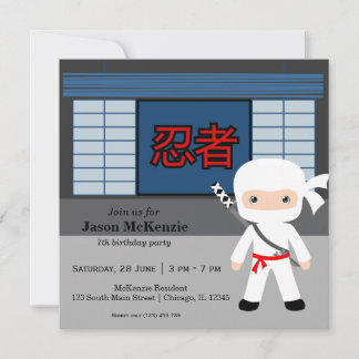 Little Ninja Geburtstag Thema Einladung