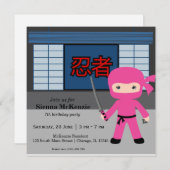 Little Ninja Geburtstag Thema Einladung (Vorne/Hinten)