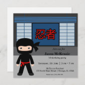 Little Ninja Geburtstag Thema Einladung (Vorne/Hinten)