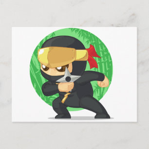 Little Ninja Holding Shuriken Postkarte