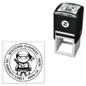 Little Ninja Round Address Permastempel (Beispiel)