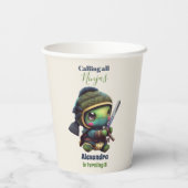 Little Ninja Turtle Kindergeburtstag Pappbecher (Rückseite)