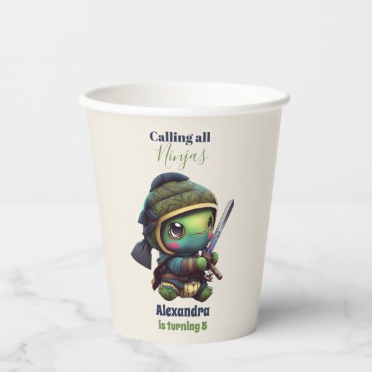 Little Ninja Turtle Kindergeburtstag Pappbecher (Vorderseite)