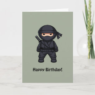 Little Ninja über Sage Green Happy Birthday Karte