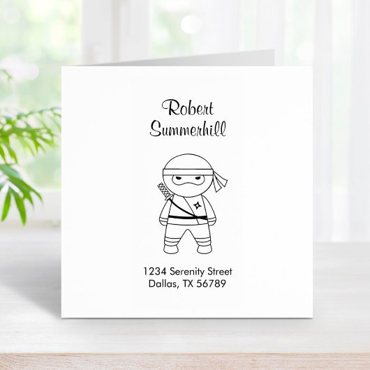 Little Ninja Warrior-Adresse Gummistempel