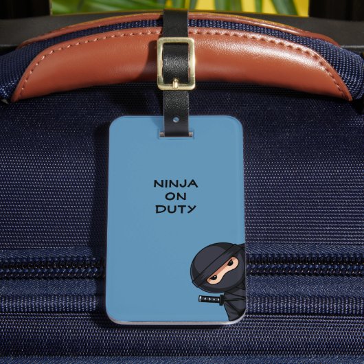Little Ninja Warrior auf Blue Gepäckanhänger (Vorderseite Insitu 2)