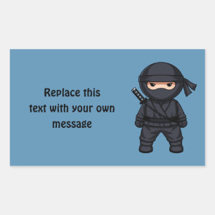 Little Ninja Warrior auf Blue Rechteckiger Aufkleber