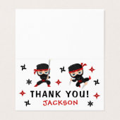 Little Ninja Warrior Birthday Boy Vielen Dank Kart (Außenseite Aufgefaltet)