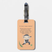 Little Ninja Warrior - Individuelle Name für Kinde Gepäckanhänger (Rückseite vertikal)