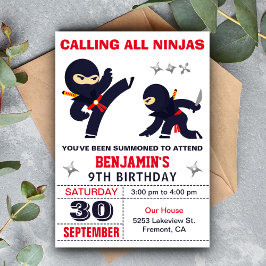 Little Ninja Warrior Kindergeburtstag Party Einladung