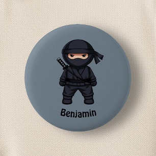 Little Ninja Warrior on Gray Button