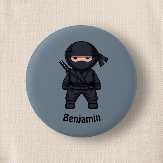 Little Ninja Warrior on Gray Button