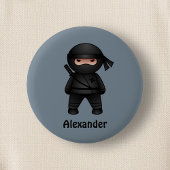 Little Ninja Warrior on Gray Button