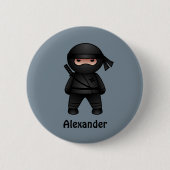 Little Ninja Warrior on Gray Button (Vorderseite)
