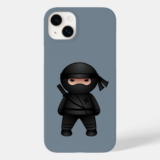 Little Ninja Warrior on Gray Case-Mate iPhone Hülle (Rückseite)