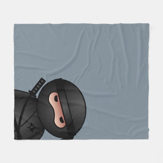 Little Ninja Warrior on Gray Fleecedecke (Vorderseite (Horizontal))