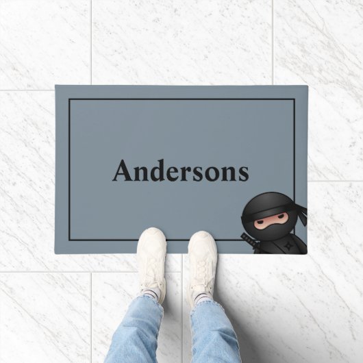 Little Ninja Warrior on Gray Fußmatte (Indoor)