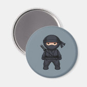 Little Ninja Warrior on Gray Magnet (Vorderseite/Rückseite)