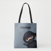 Little Ninja Warrior on Gray Tasche (Vorderseite)