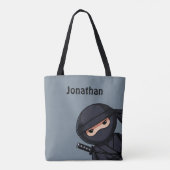 Little Ninja Warrior on Gray Tasche (Rückseite)