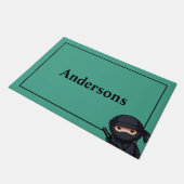 Little Ninja Warrior on Green Fußmatte (Schrägansicht)