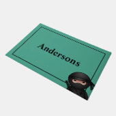 Little Ninja Warrior on Green Fußmatte (Schrägansicht)