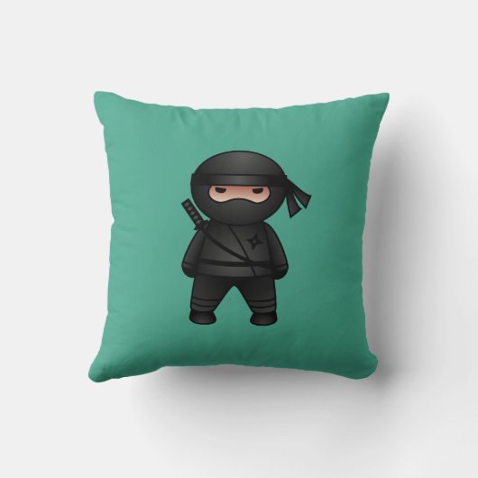 Little Ninja Warrior on Green Kissen (Rückseite)