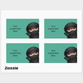 Little Ninja Warrior on Green Rechteckiger Aufkleber (Blatt)