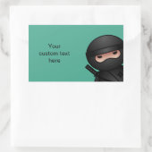 Little Ninja Warrior on Green Rechteckiger Aufkleber (Tasche)