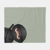 Little Ninja Warrior on Sage Green Fleecedecke (Vorderseite (Horizontal))