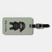 Little Ninja Warrior on Sage Green Gepäckanhänger (Vorderseite horizontal)