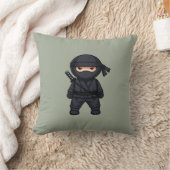 Little Ninja Warrior on Sage Green Kissen (Decke)