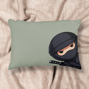 Little Ninja Warrior on Sage Green Zierkissen