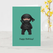 Little Ninja zum grünen Happy Birthday Karte (Gelbe Blume)