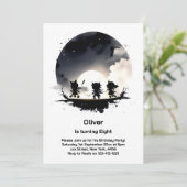 Little Ninjas Birthday Einladung (Stehend Vorderseite)