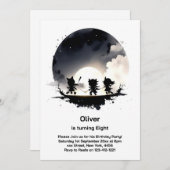 Little Ninjas Birthday Einladung (Vorne/Hinten)