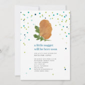 Little Nugget Chicken Nugget Blue Boy Baby Dusche Einladung (Vorderseite)