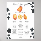 Little Nugget Erster Geburtstag Meilenstein Geburt Poster (Vorne)