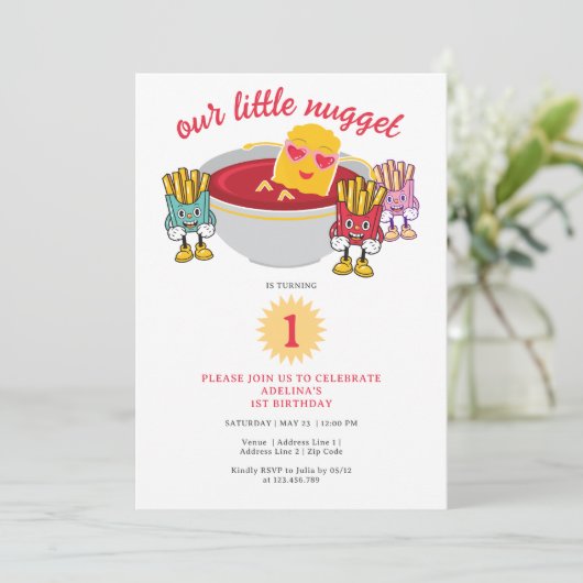 Little Nugget irgendein Alter Kleinkind Mädchen Ge Einladung (Stehend Vorderseite)