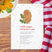 Little Nugget Red Neutral Chicken Baby Shower Invi Einladung