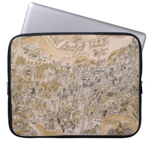Little Old Lady's U.S.A. Karte (Cartoon) Laptopschutzhülle