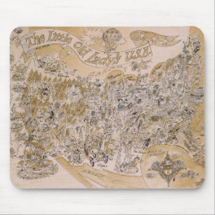 Little Old Lady's U.S.A. Karte (Cartoon) Mousepad