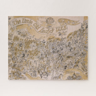 Little Old Lady's U.S.A. Karte (Cartoon) Puzzle