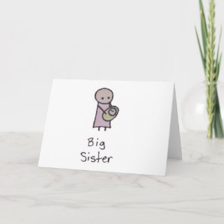 Little One Big Schwester Grußkarte Karte