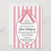 Little One Bow 1st Birthday Photo Invitations Einladung (Vorderseite)