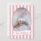 Little One Bow 1st Birthday Photo Invitations Einladung (Rückseite)