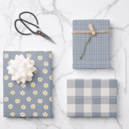 Little One Collection - dusty steel gray Geschenkpapier Set