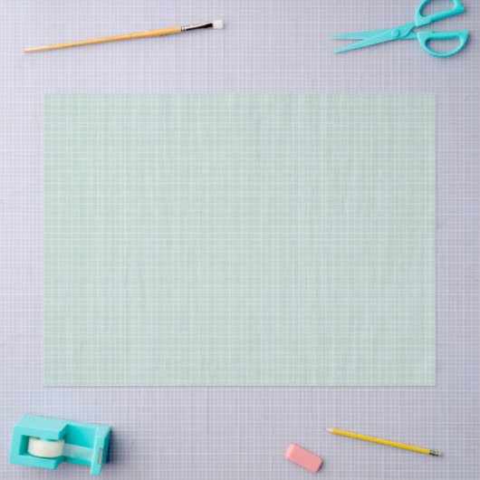 Little One Hand Drawn Grid - soft teal Seidenpapier (Basteln)