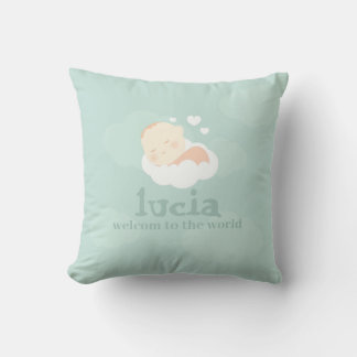 Little One on cloud pillow, New Baby Throw Pillow  Kissen