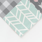 Little One Patchwork Deer - rosa, minze und grau Fleecedecke (Ecke)